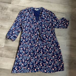 Blue floral easy dress with pockets